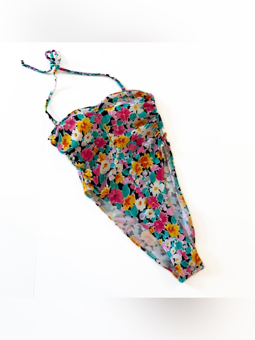 Snrklbr Swimsuit One Piece Womens Large Garden Party Floral New High Thigh Cut